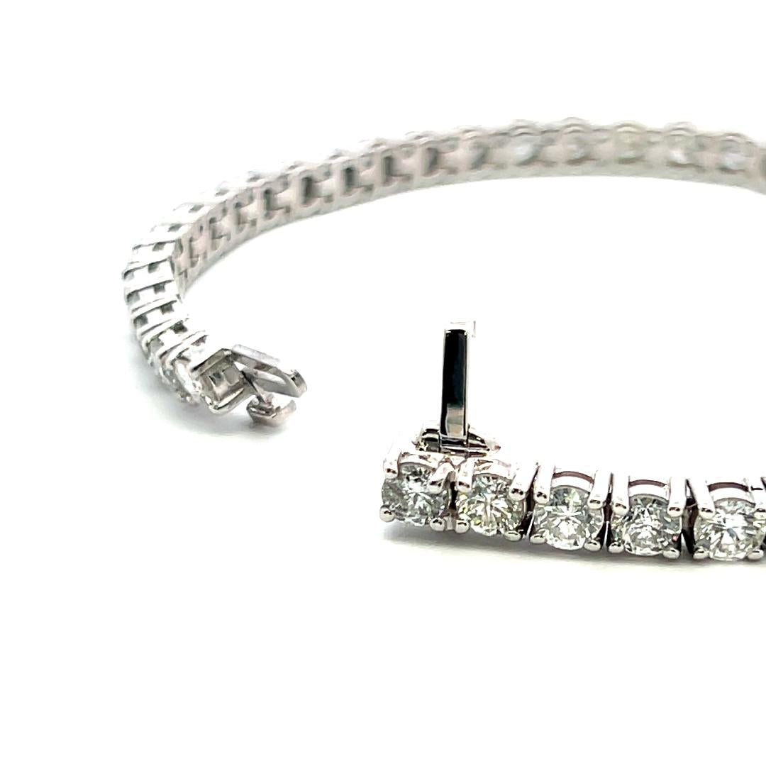 New 14K White Gold Tennis Bracelet with 9.53 Carat Round H VS Diamonds