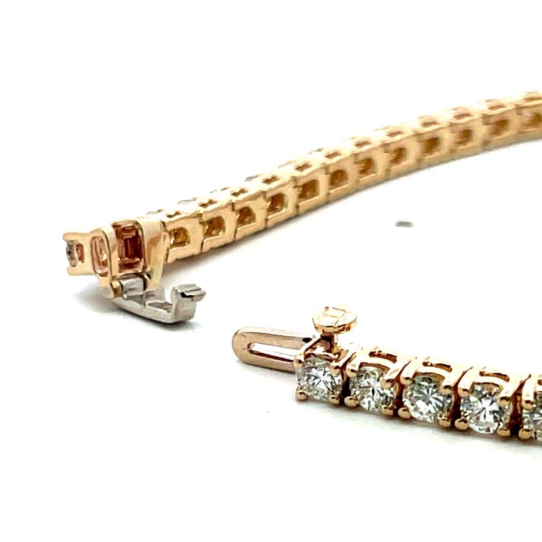 Vintage 14K White Gold Tennis Bracelet with 6.35 Carat Round G-VS Diamonds