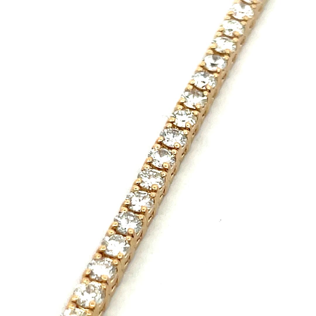 6.35 Carat G VS Round Brilliant Diamond 14K White Gold Tennis Bracelet