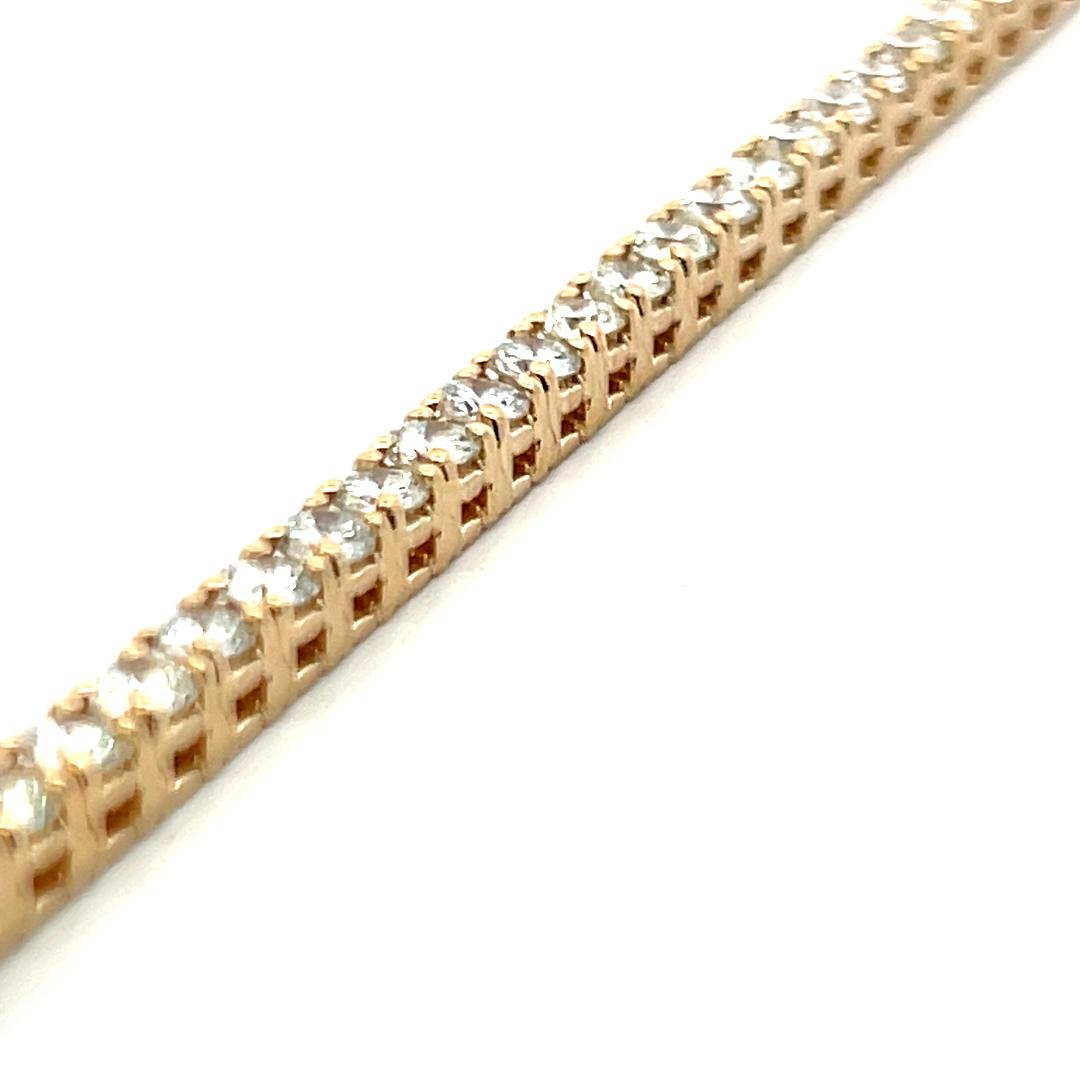 6.35 Carat G VS Round Brilliant Diamond 14K White Gold Tennis Bracelet