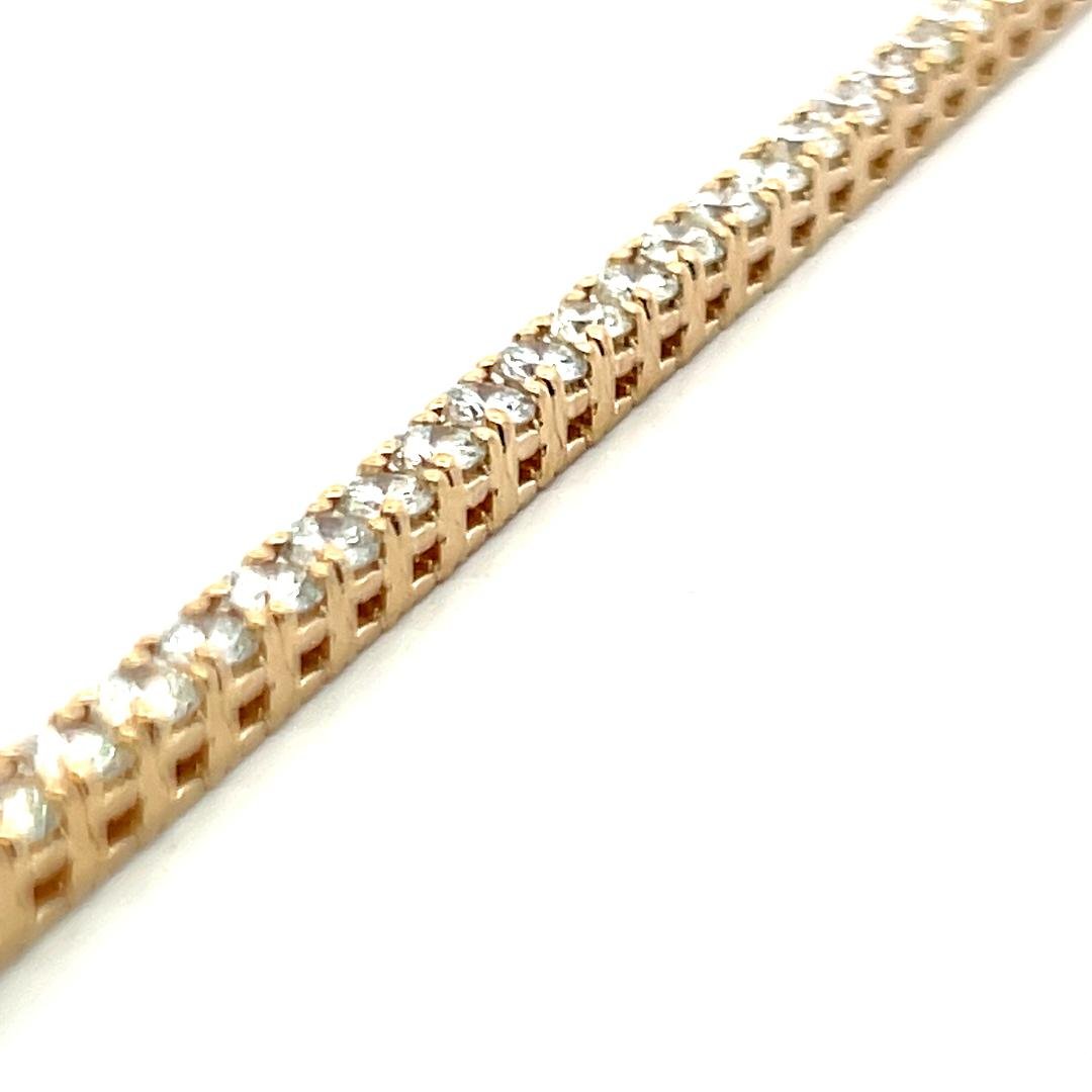 Vintage 14K White Gold Tennis Bracelet with 6.35 Carat Round G-VS Diamonds