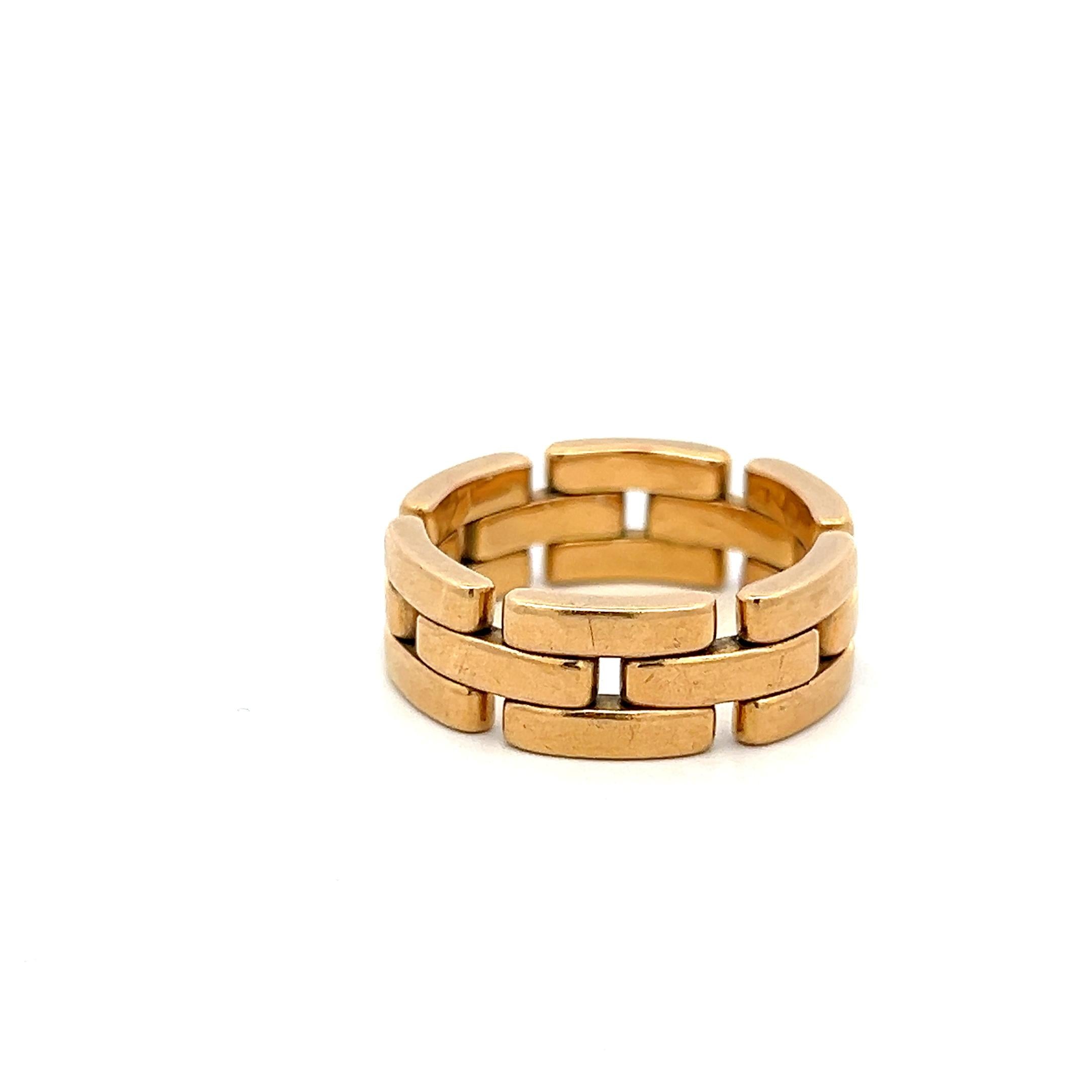 Cartier 18K Yellow Gold Band Ring 15.37 Grams Size 10.25