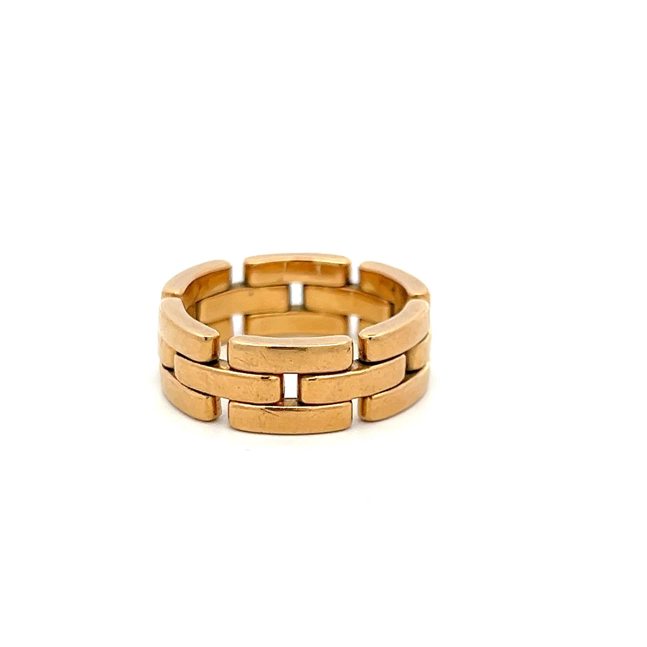 Cartier 18K Yellow Gold Band Ring 15.37 Grams Size 10.25