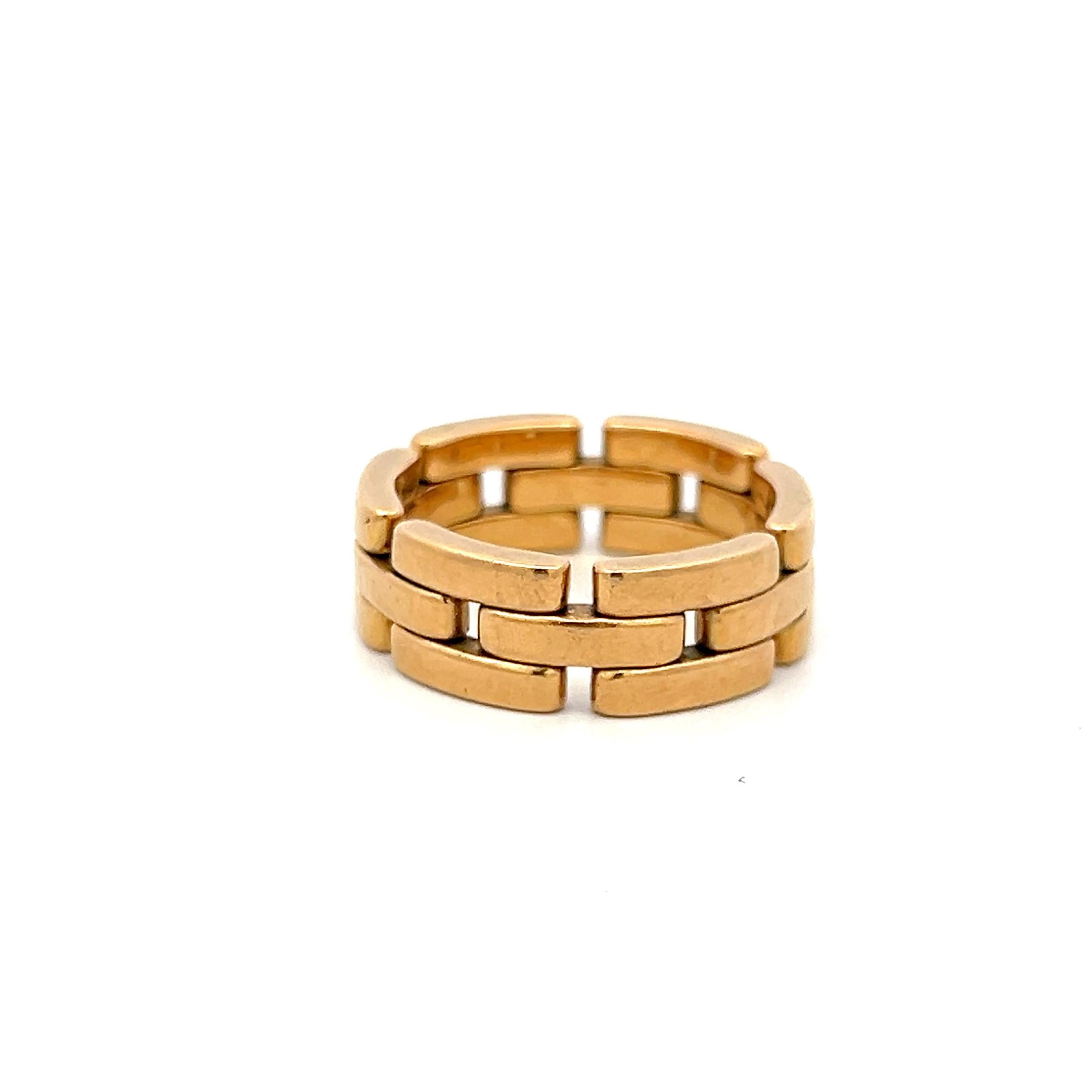 Cartier 18K Yellow Gold Band Ring 15.37 Grams Size 10.25