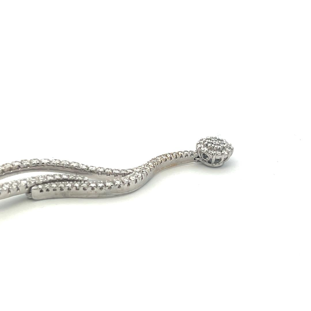 6.00 Carat Round Brilliant H VS Diamond 18 Karat White Gold Collar Necklace