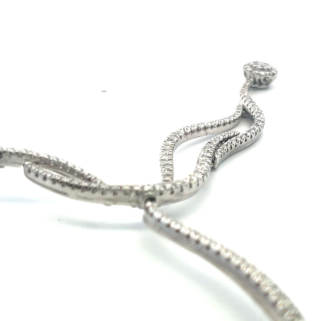 6.00 Carat Round Brilliant H VS Diamond 18 Karat White Gold Collar Necklace