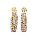 12.00 Carat Round Brilliant F SI1 Diamond 18K Yellow Gold Hoop Earrings