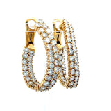 12.00 Carat Round Brilliant F SI1 Diamond 18K Yellow Gold Hoop Earrings