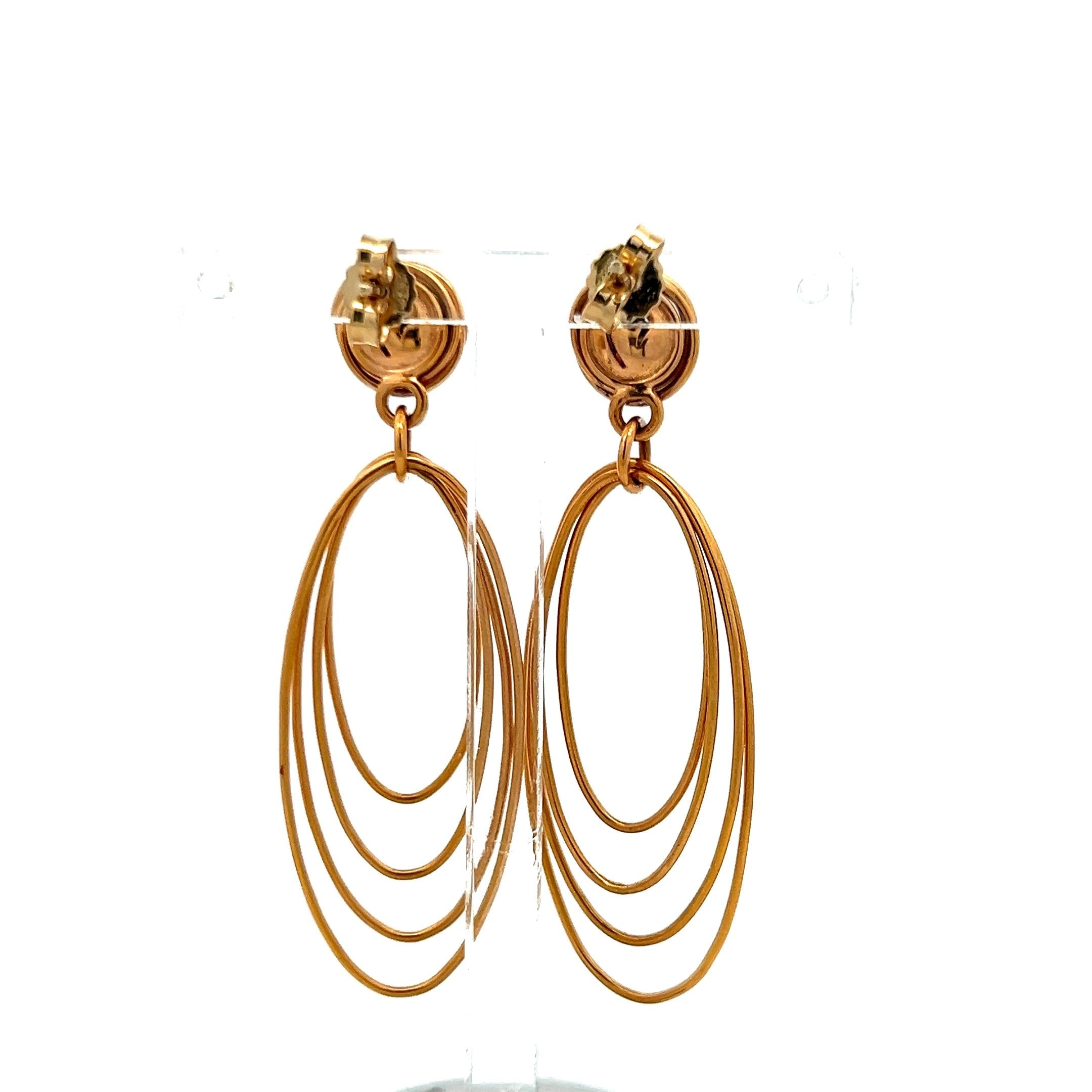 0.35ct H VS Round Diamond 18K Yellow Gold Dangling Drop Earrings