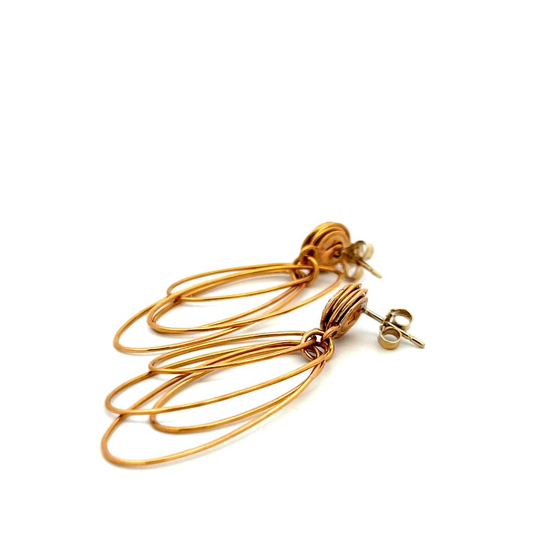 0.35ct H VS Round Diamond 18K Yellow Gold Dangling Drop Earrings