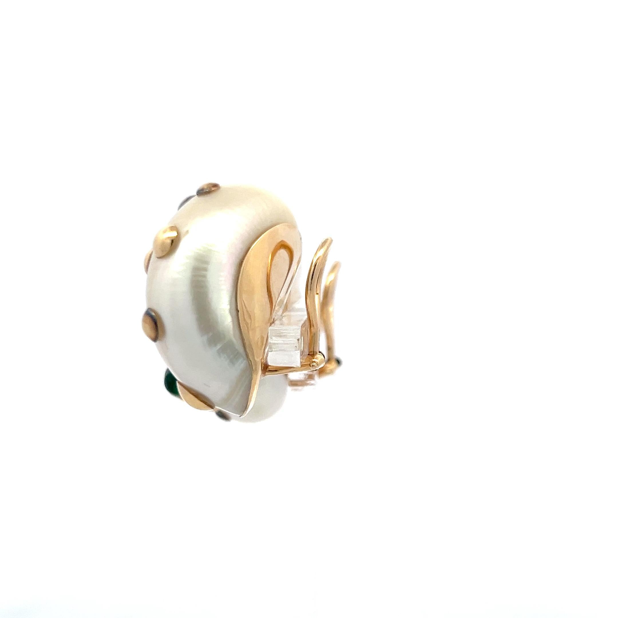 Vintage 14K Yellow Gold Clip On Earrings with 4x3.70 MM Tsavorite Gemstones