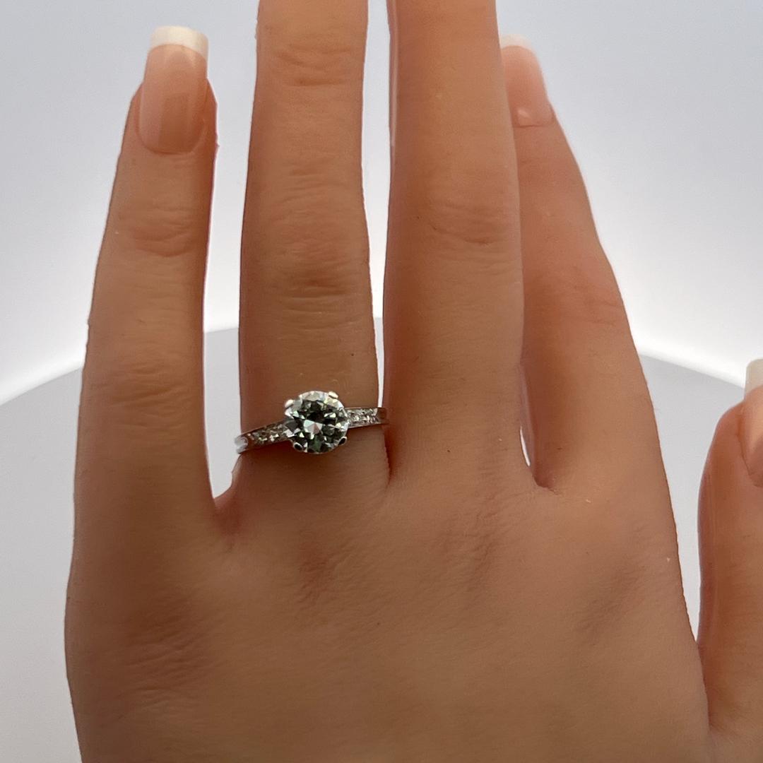 Tiffany & Co. 1.69ct F VS2 Diamond Platinum Circular Brilliant Engagement Ring