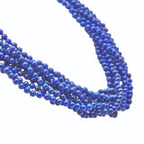 Lapis Lazuli 3.80-4.00MM 14 Karat Yellow Gold Beed Necklace