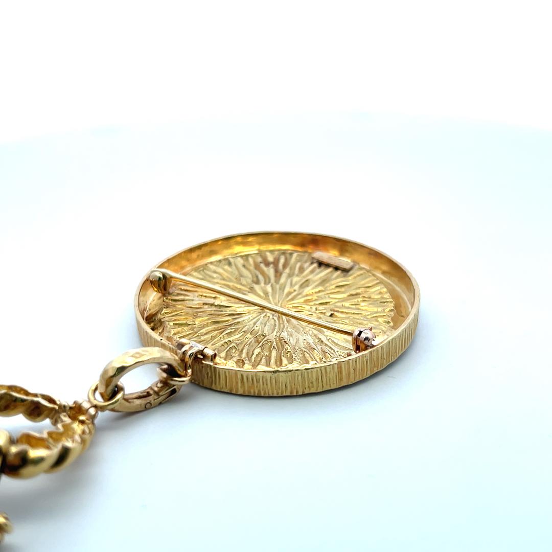 David Webb 18K Yellow Gold Libra Zodiac Pendant Necklace 28 Inch