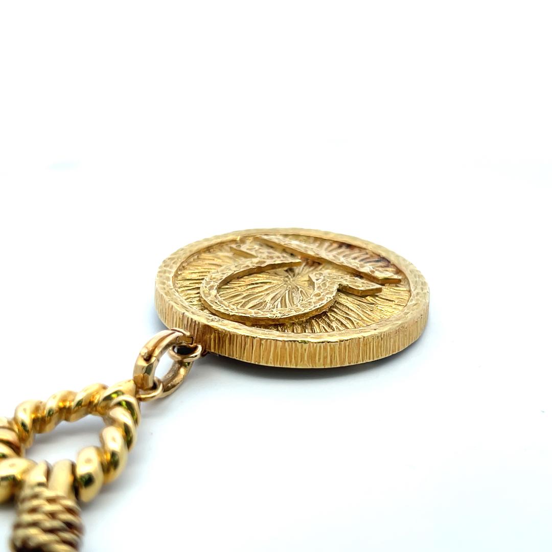 David Webb 18K Yellow Gold Libra Zodiac Pendant Necklace 28 Inch