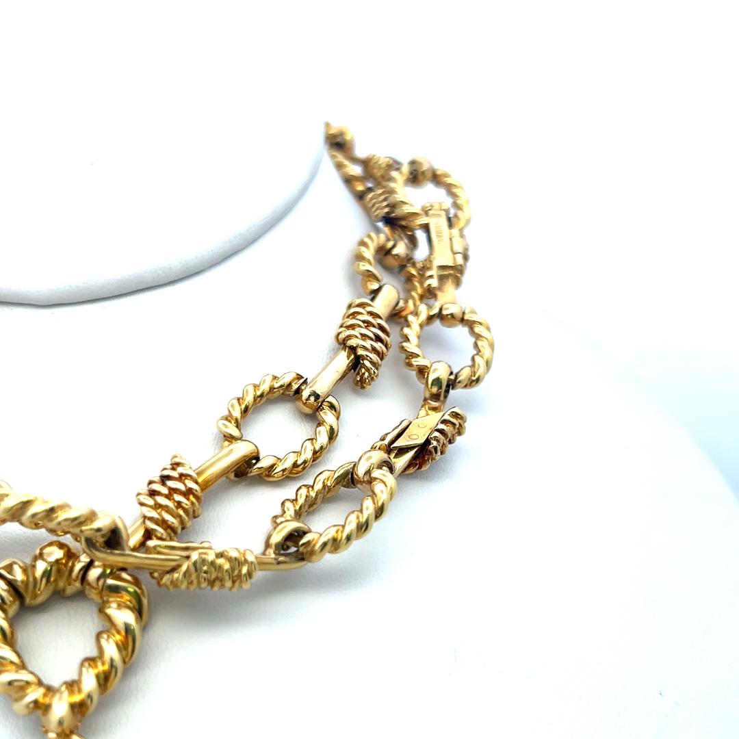 David Webb 18K Yellow Gold Libra Zodiac Pendant Necklace 28 Inch