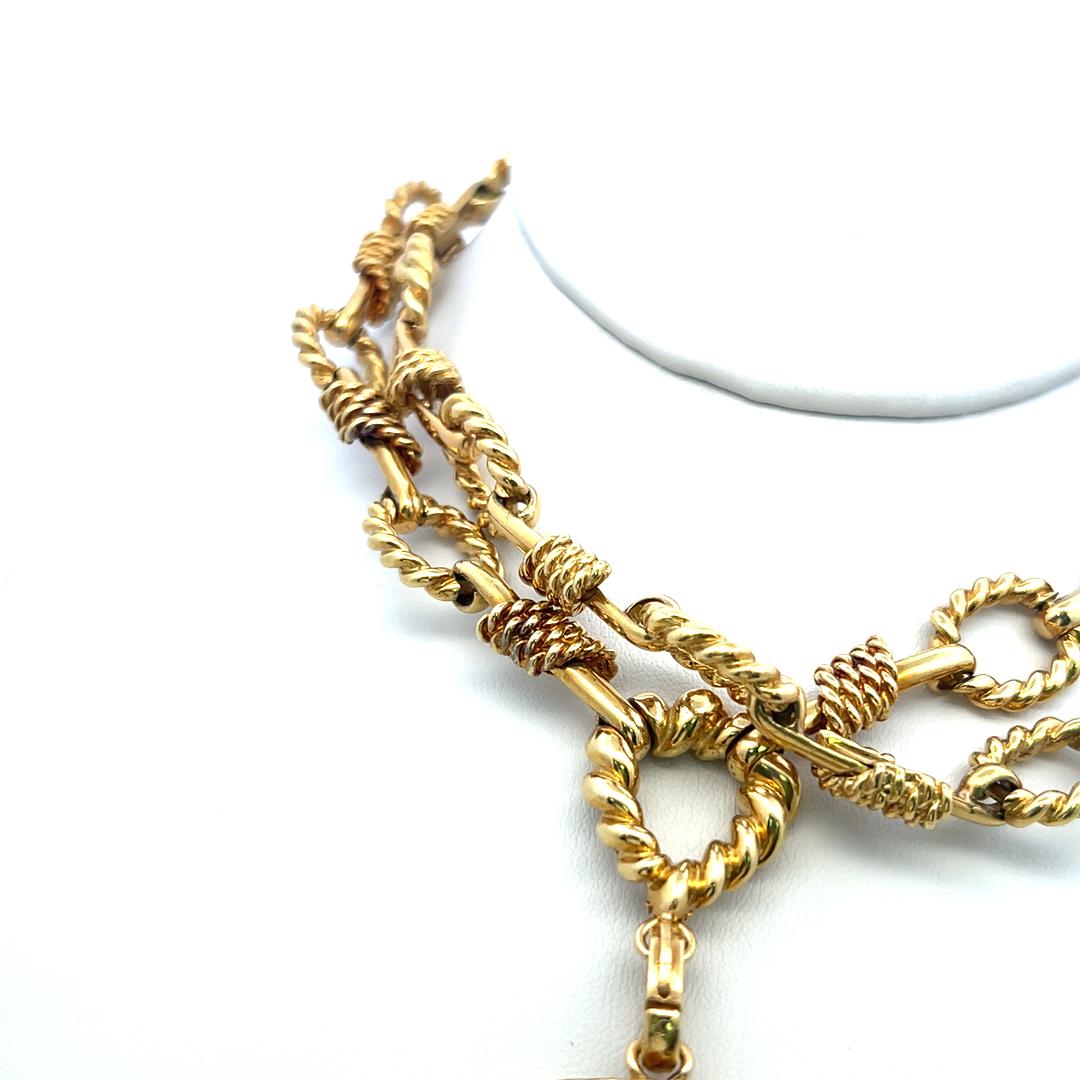 David Webb 18K Yellow Gold Libra Zodiac Pendant Necklace 28 Inch