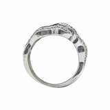 0.82 Carat Round Brilliant and Black Diamond 18 Karat White Gold Band Ring