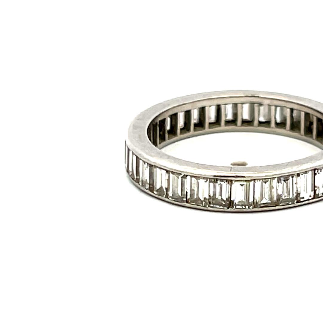 Platinum Eternity Band Ring 2.00ct H VS Baguette Diamonds Size 5.25