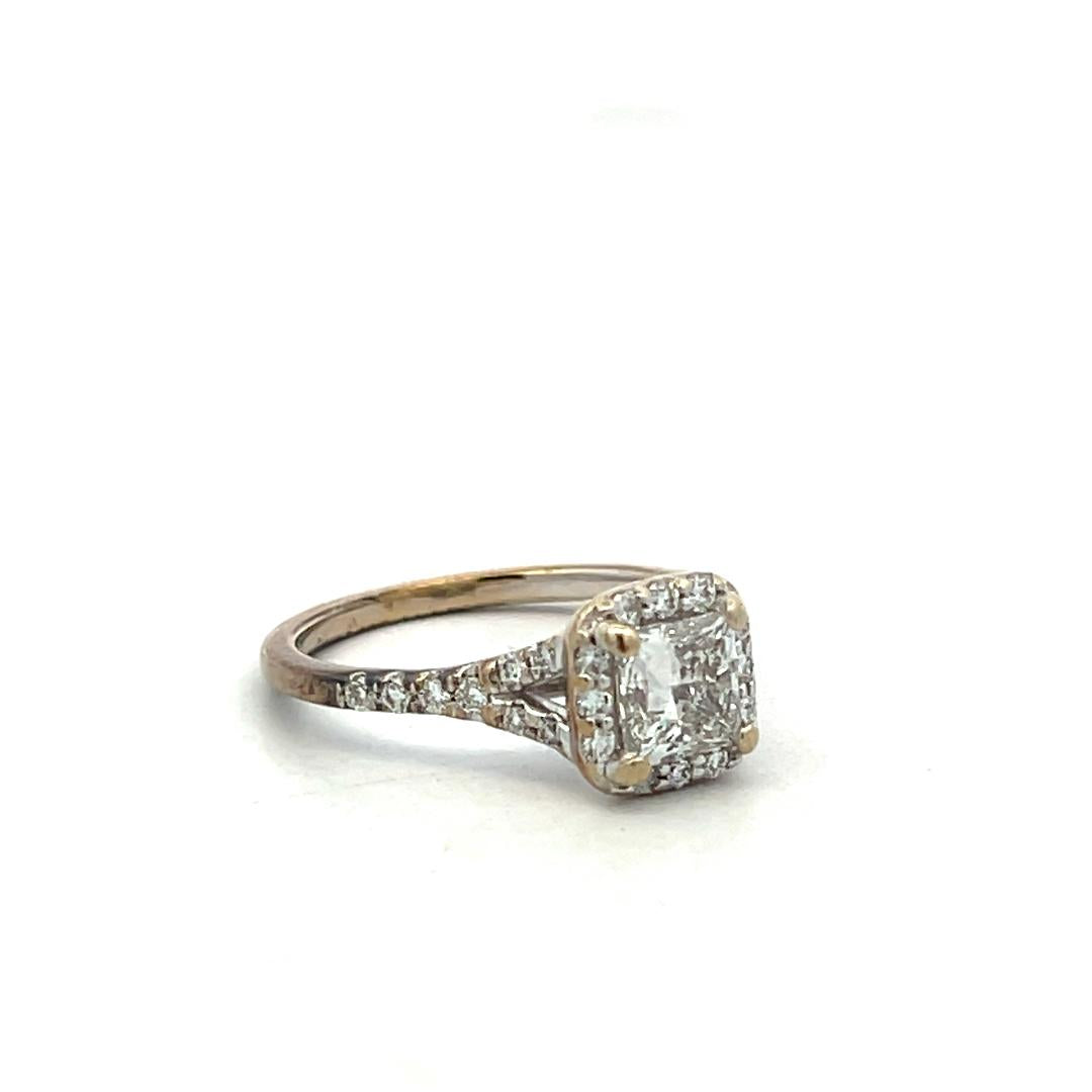 18K White Gold Engagement Ring with 0.77ct Lab-Grown & 0.14ct Natural Diamonds