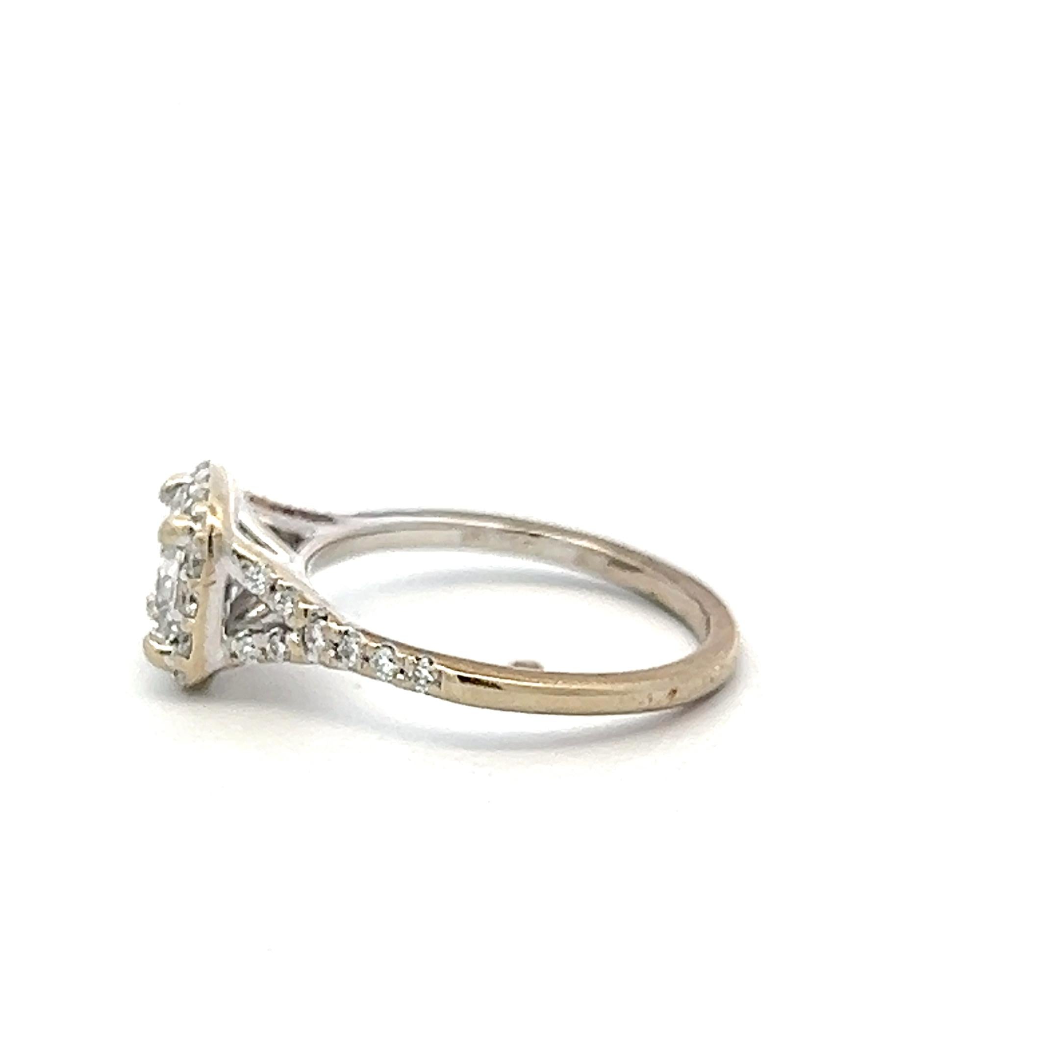 18K White Gold Engagement Ring with 0.77ct Lab-Grown & 0.14ct Natural Diamonds