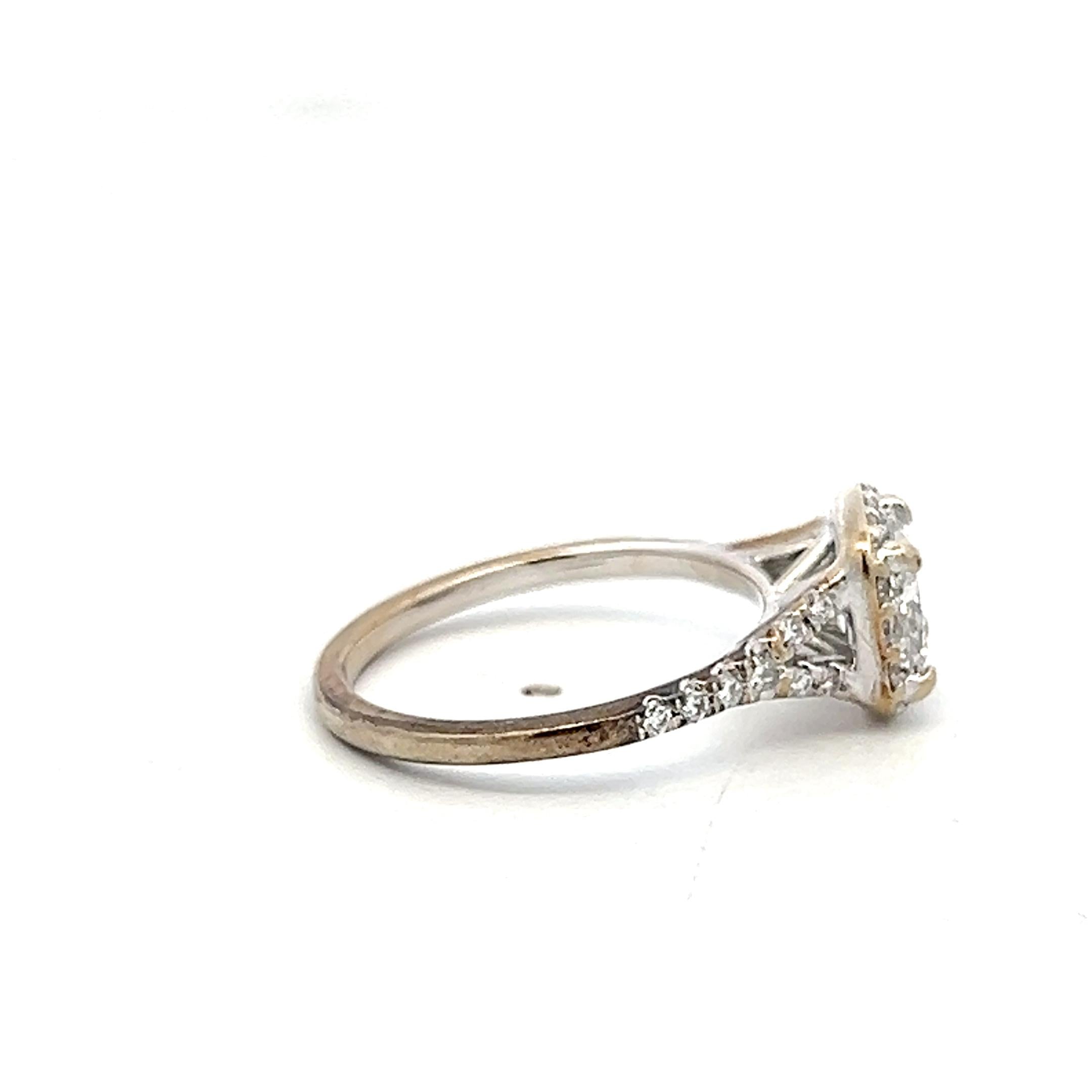 18K White Gold Engagement Ring with 0.77ct Lab-Grown & 0.14ct Natural Diamonds