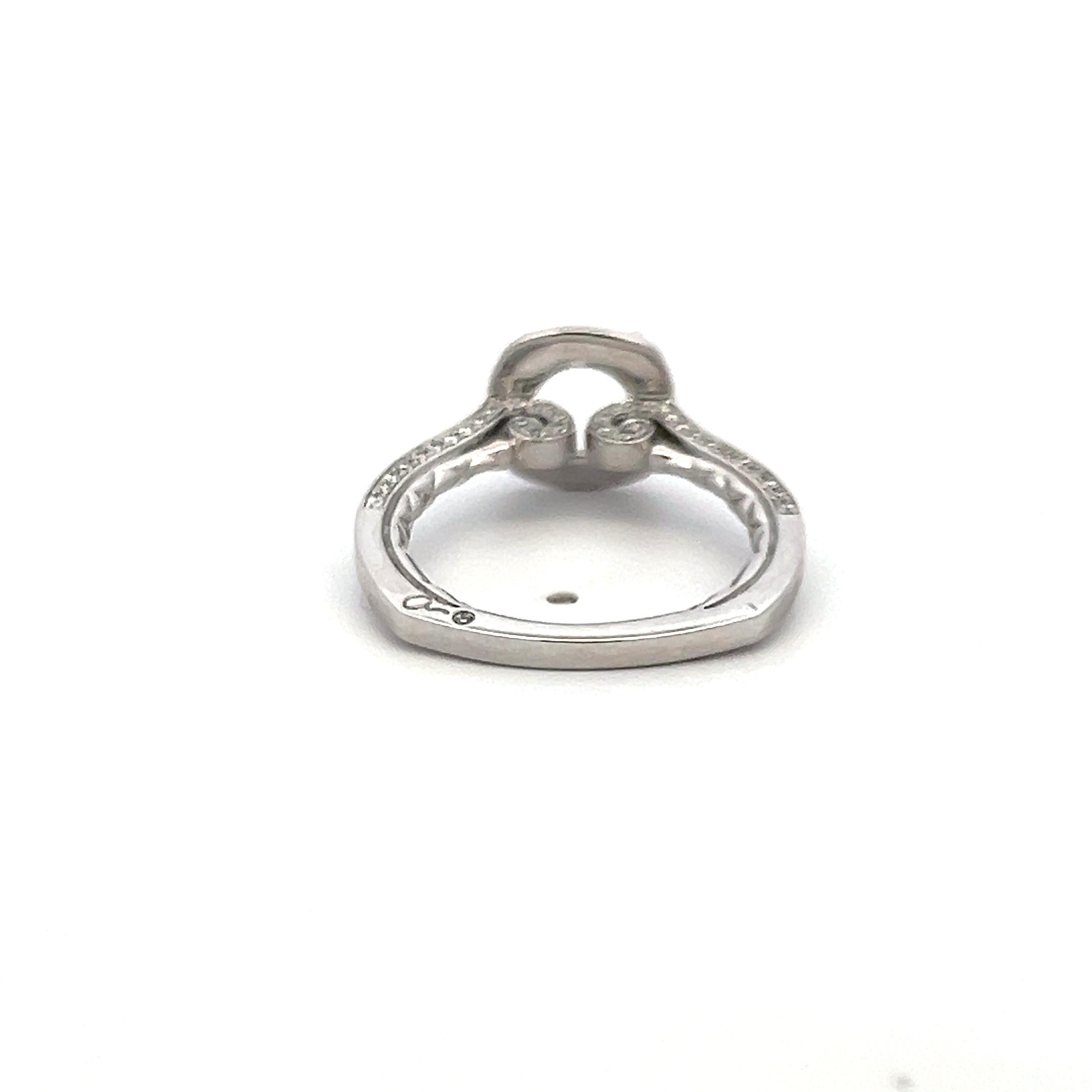 18K White Gold Semi Mount Ring with 0.2 Carat Round Diamonds Fits 5.94mm