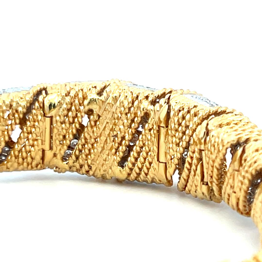 8.00 CT G VS Diamond Vintage Bracelet 18K Yellow Gold Statement Design