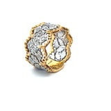 0.23 Carat Round Brilliant H SI1 Diamond 18 Karat Two Tone Gold Band Ring