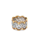 0.23 Carat Round Brilliant H SI1 Diamond 18 Karat Two Tone Gold Band Ring