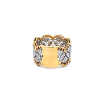 0.23 Carat Round Brilliant H SI1 Diamond 18 Karat Two Tone Gold Band Ring