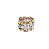 0.23 Carat Round Brilliant H SI1 Diamond 18 Karat Two Tone Gold Band Ring