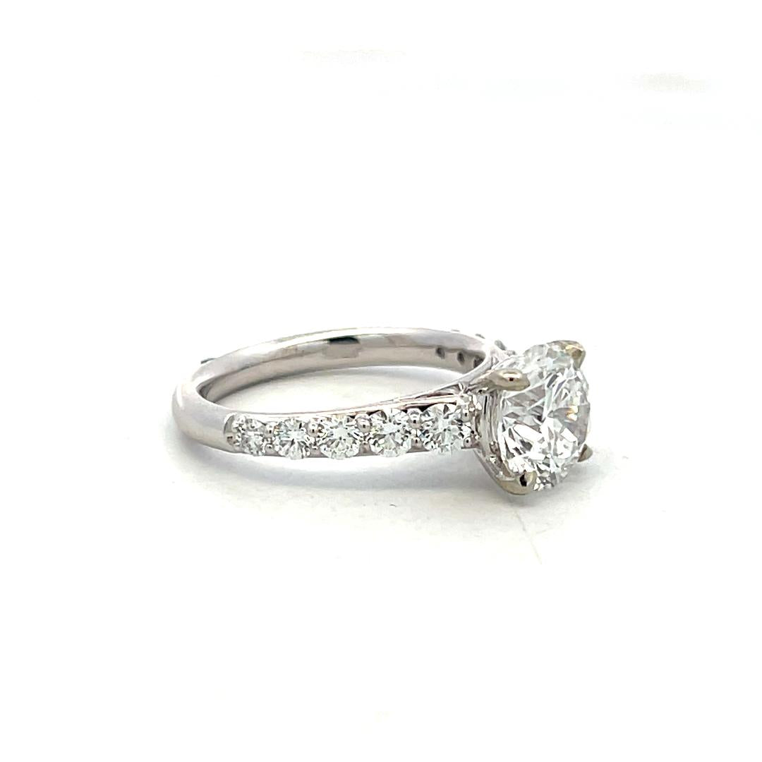 14K White Gold Engagement Ring with 2.5ct Lab-Grown and 0.78ct Natural Diamonds
