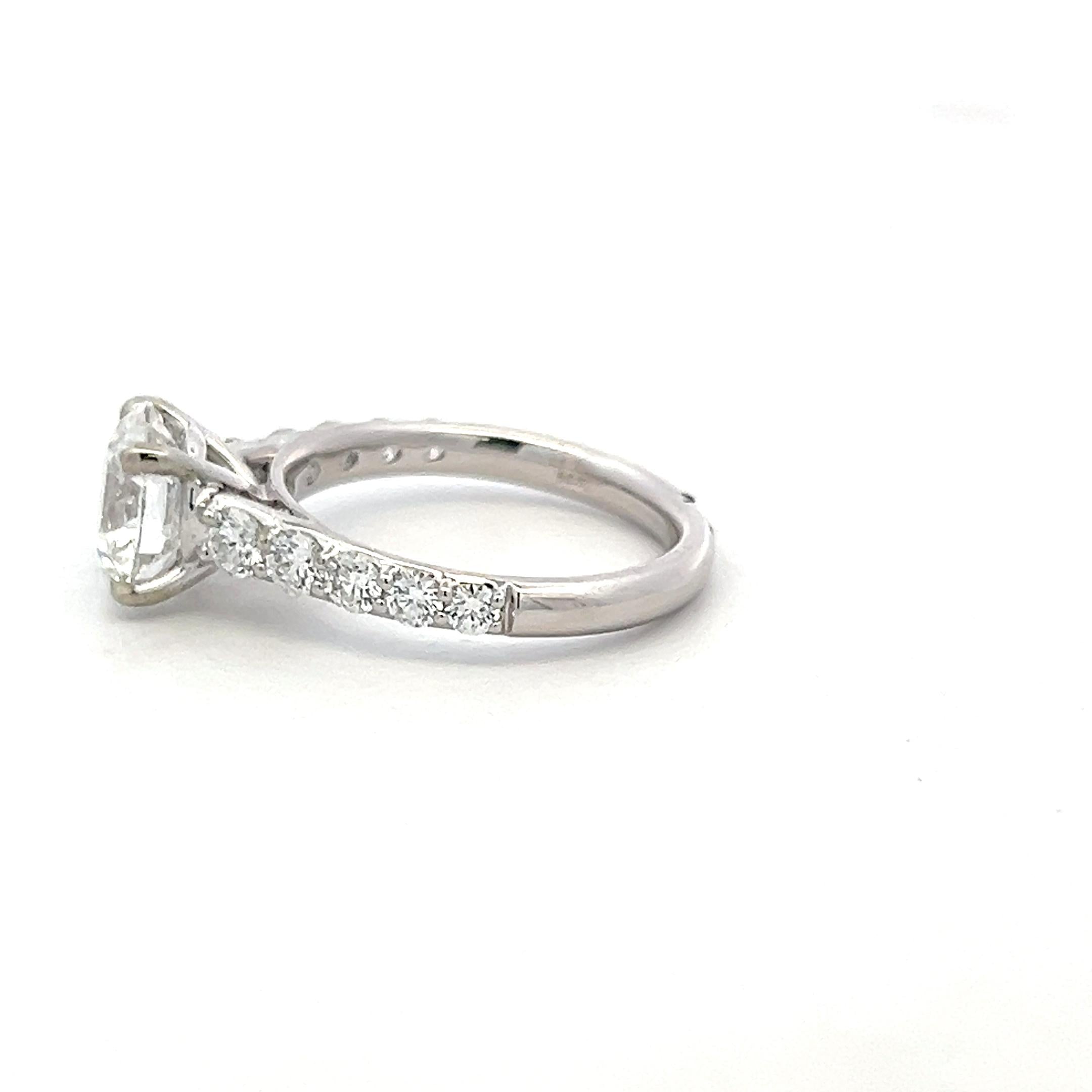 14K White Gold Engagement Ring with 2.5ct Lab-Grown and 0.78ct Natural Diamonds
