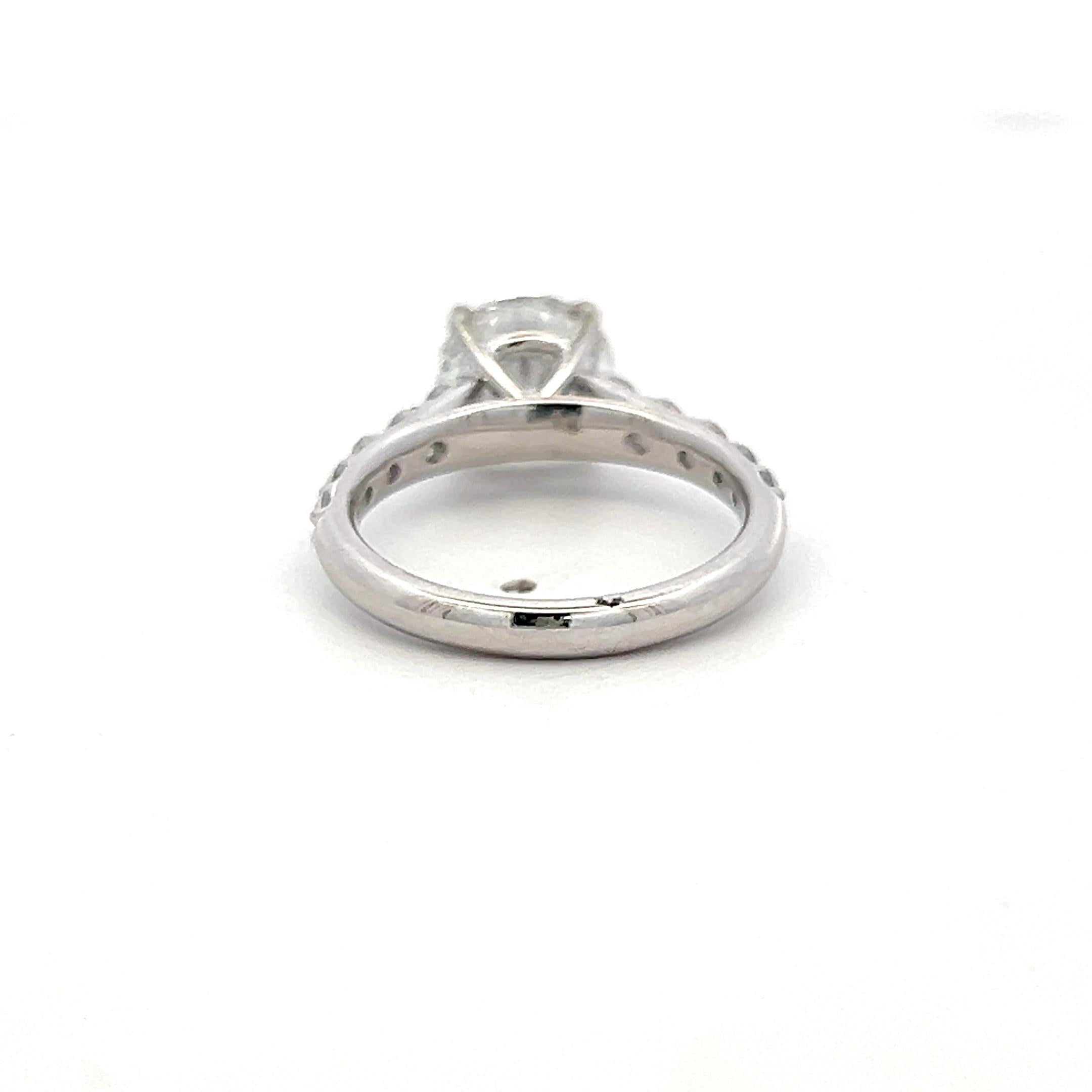 14K White Gold Engagement Ring with 2.5ct Lab-Grown and 0.78ct Natural Diamonds