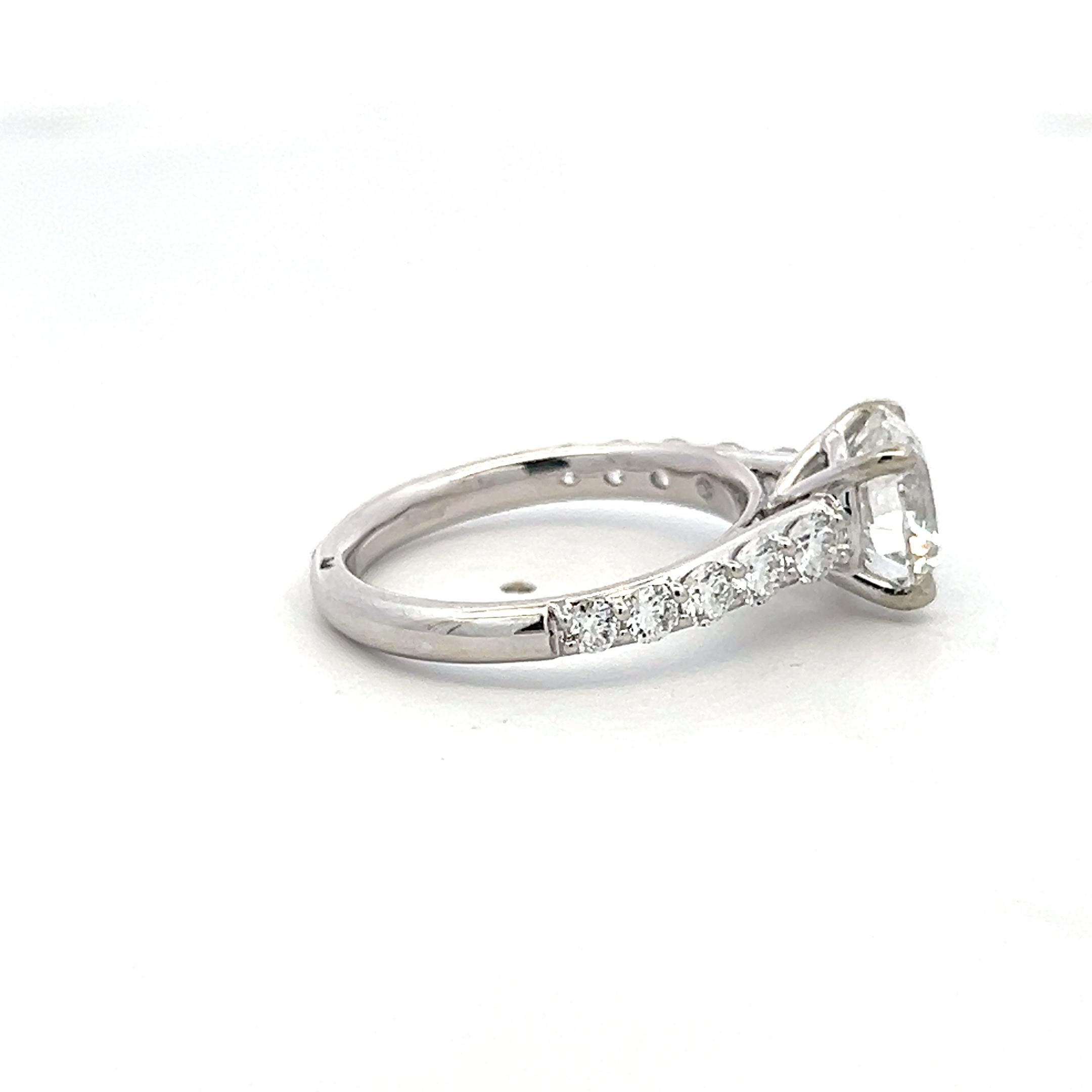 14K White Gold Engagement Ring with 2.5ct Lab-Grown and 0.78ct Natural Diamonds