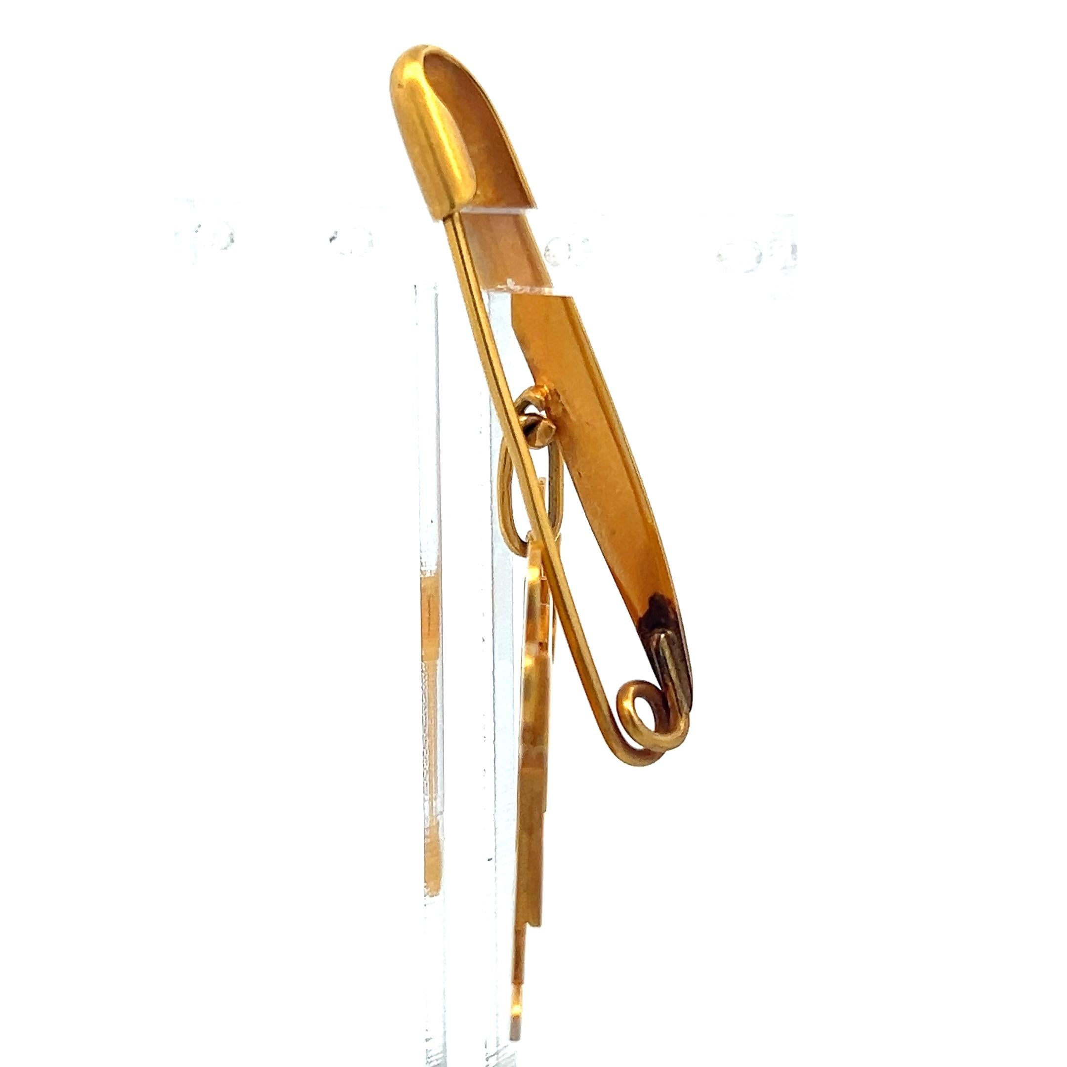 Vintage 14K Yellow Gold Pin Brooch 1.78x1.49x0.30 Inch 13 Grams