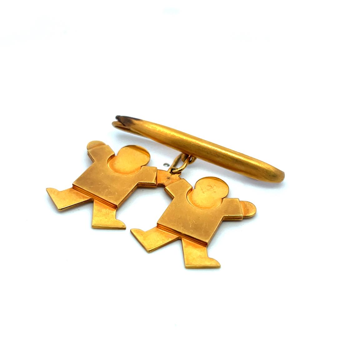 Vintage 14K Yellow Gold Pin Brooch 1.78x1.49x0.30 Inch 13 Grams