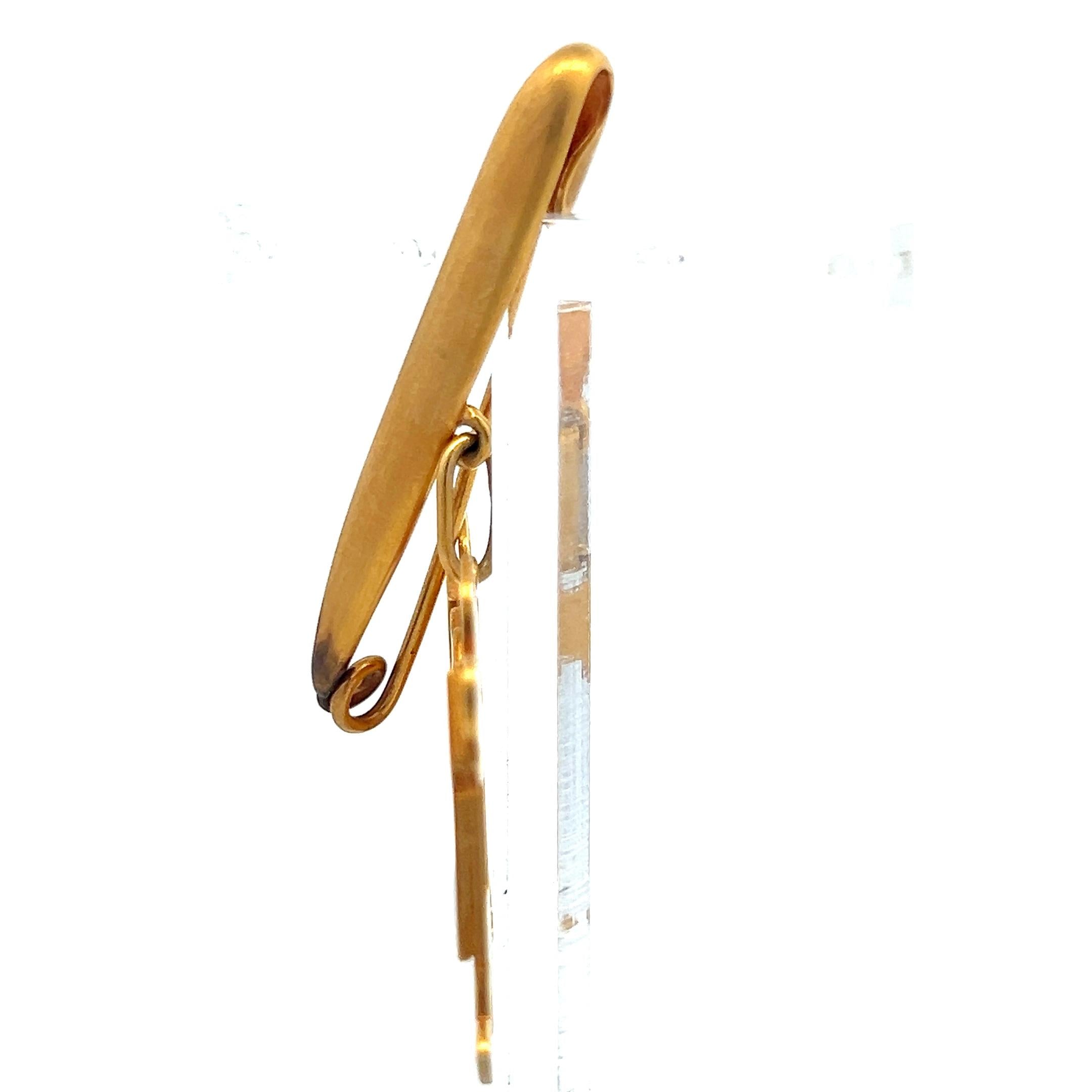 Vintage 14K Yellow Gold Pin Brooch 1.78x1.49x0.30 Inch 13 Grams