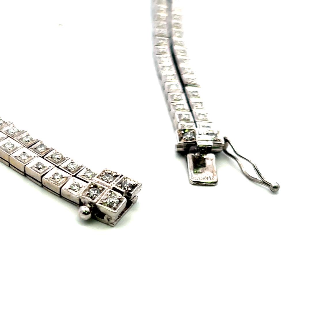 Emerald-Cut Aquamarine Collar Necklace & 6.00ct G SI Diamonds 18K White Gold