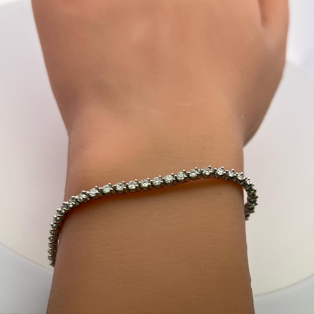 Tiffany & Co Victoria Tennis Bracelet 3.08ct F VS Round & Marquise Diamonds