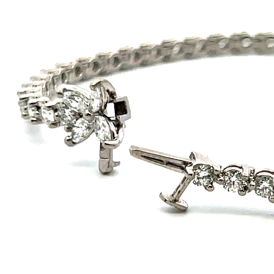 Tiffany & Co Victoria Tennis Bracelet 3.08ct F VS Round & Marquise Diamonds