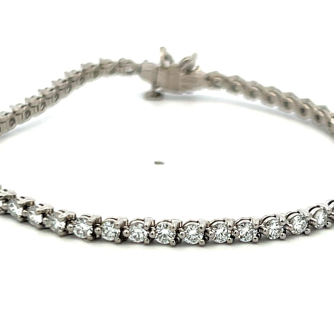 Tiffany & Co Victoria Tennis Bracelet 3.08ct F VS Round & Marquise Diamonds