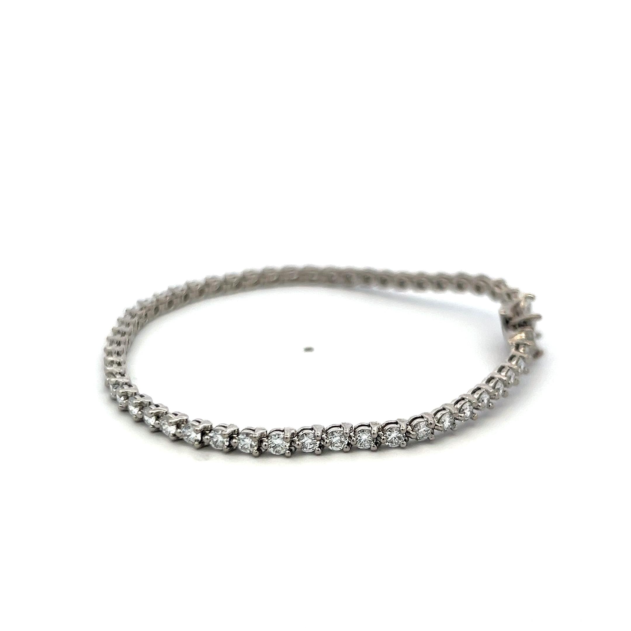 Tiffany & Co Victoria Tennis Bracelet 3.08ct F VS Round & Marquise Diamonds