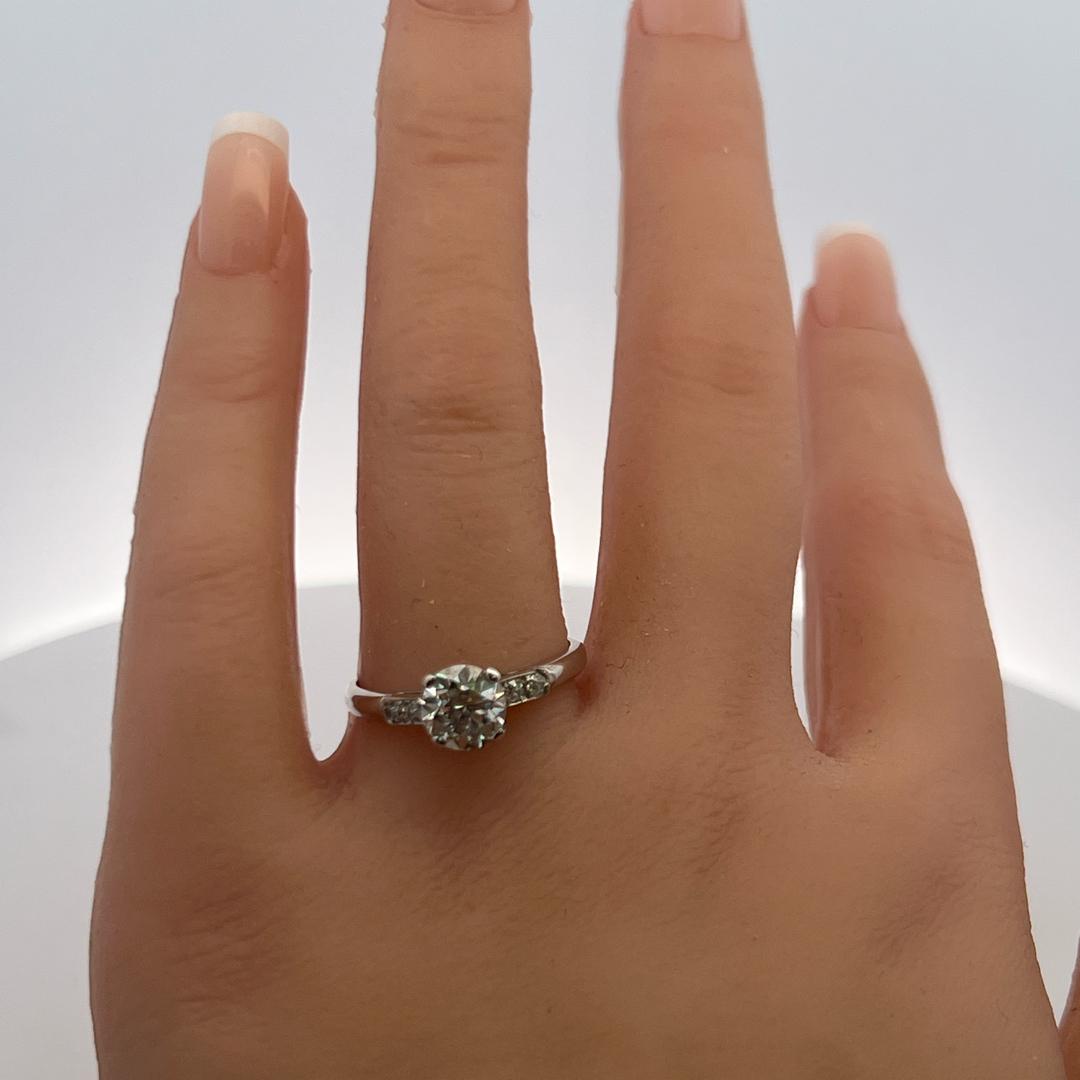 Tiffany & Co 1.27 Carat F VS1 Diamond Platinum Engagement Ring GIA