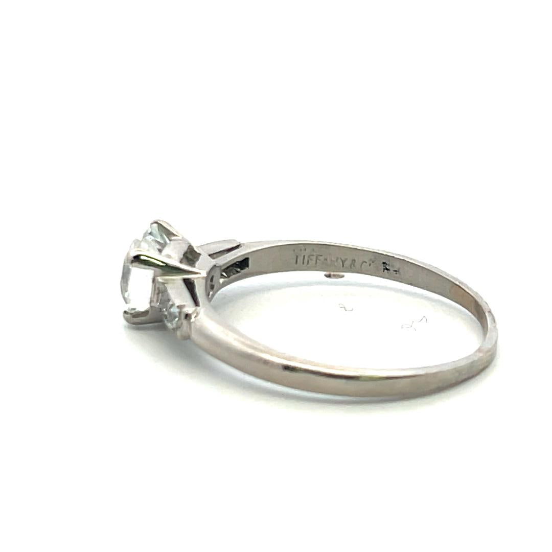 Tiffany & Co 1.27 Carat F VS1 Diamond Platinum Engagement Ring GIA