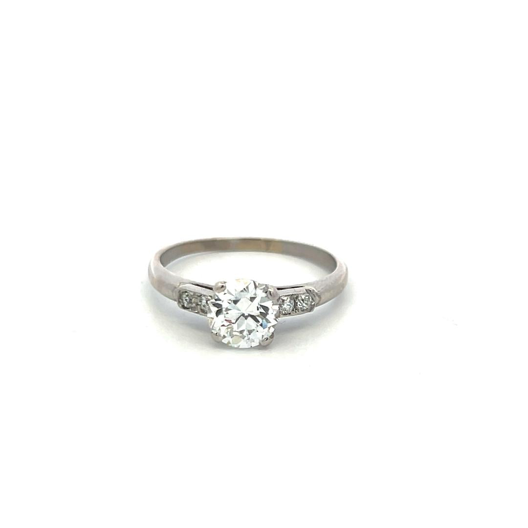 Tiffany & Co Platinum Engagement Ring 1.29ct Old European Diamonds I VS2 GIA