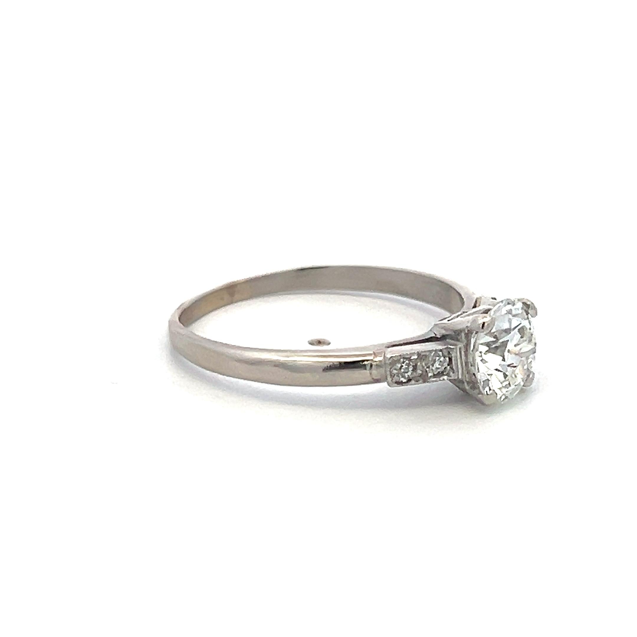 Tiffany & Co Platinum Engagement Ring 1.29ct Old European Diamonds I VS2 GIA