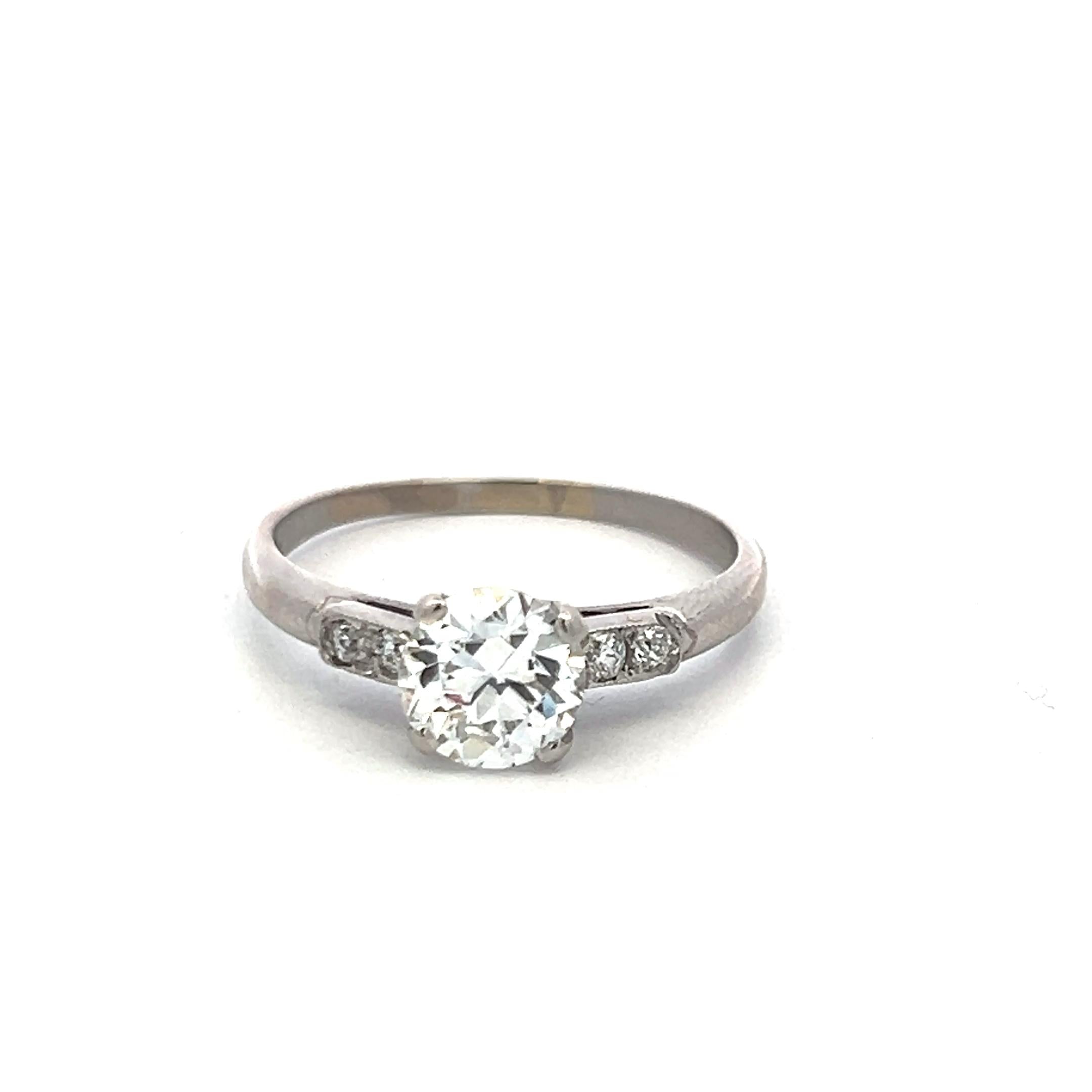Tiffany & Co Platinum Engagement Ring 1.29ct Old European Diamonds I VS2 GIA