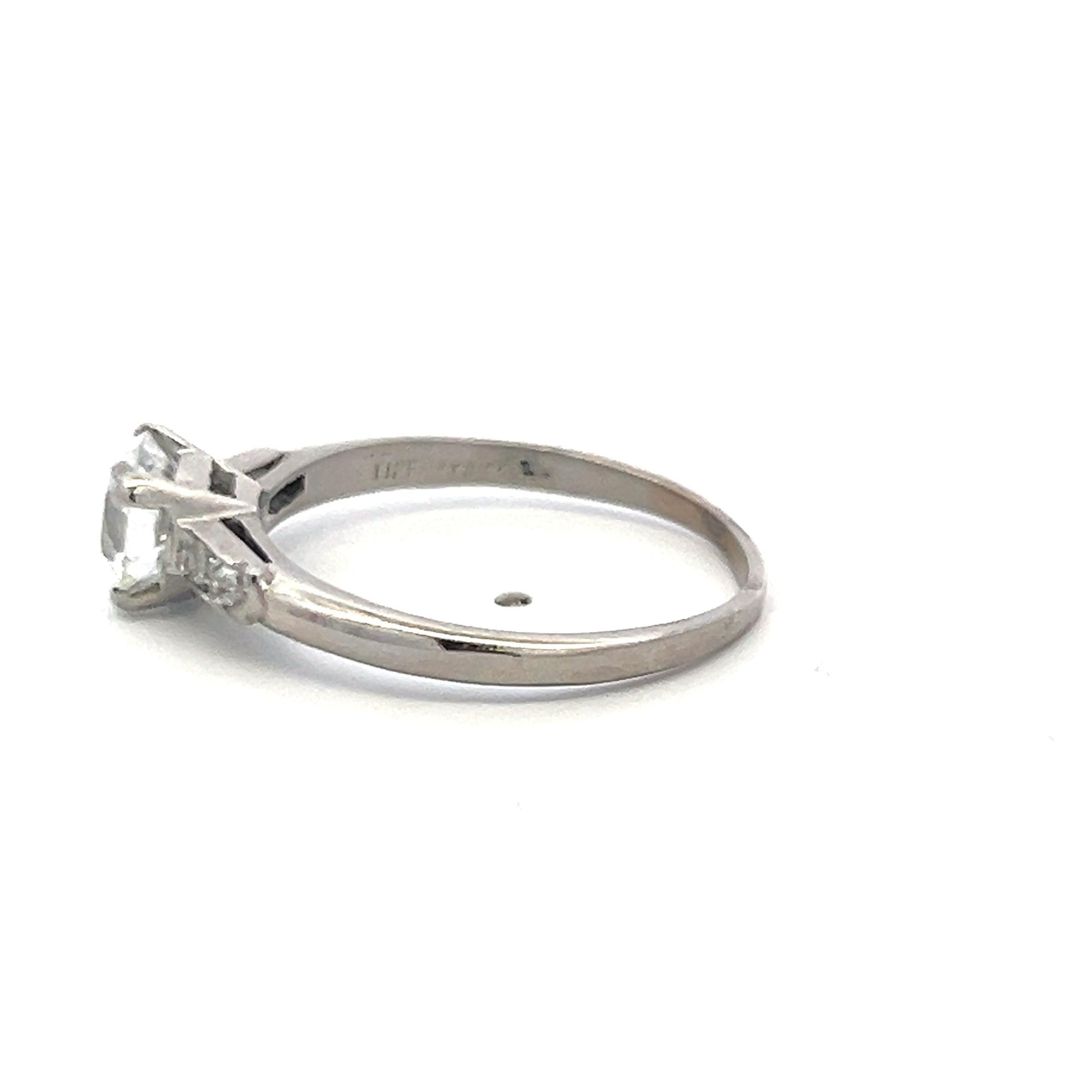 Tiffany & Co 1.27 Carat F VS1 Diamond Platinum Engagement Ring GIA